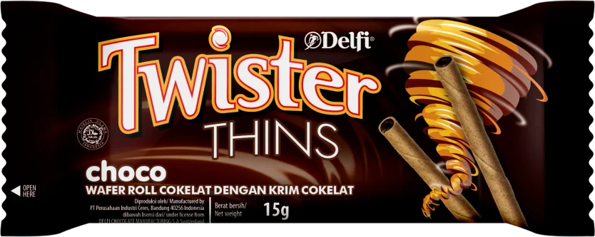 Delfi Twister Thin 15g Chocolate