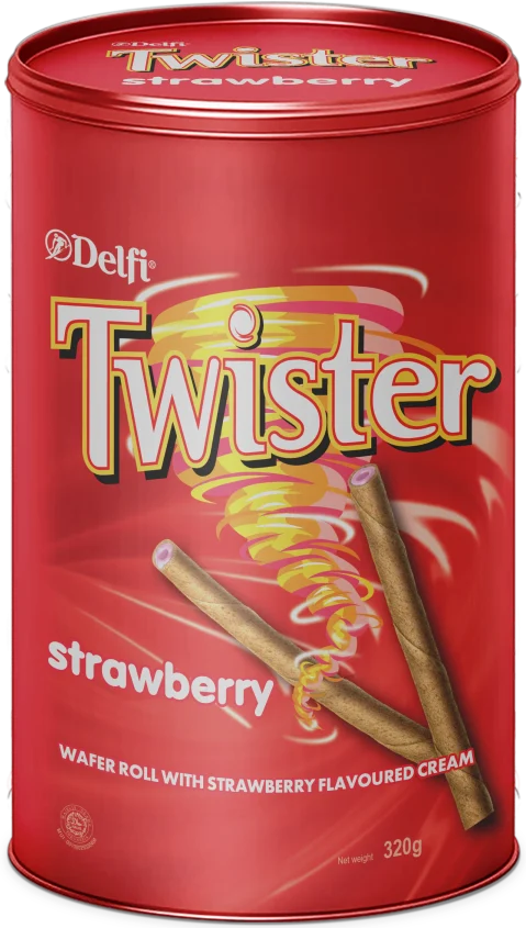 Delfi Twister WaferRoll 320g Strawberry